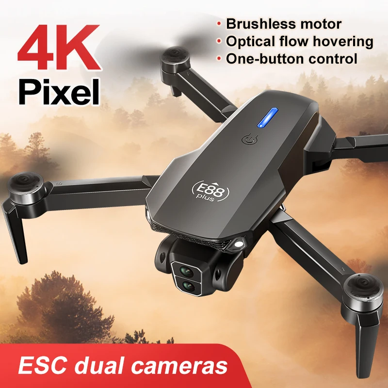 โดรนโดรน E88 Plus ใหม่: 90 °   - Rc Helicopter Electric บทวิจารณ์และราคา